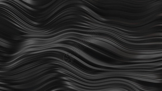 粘稠4k中的抽象黑色橡胶波浪线插画