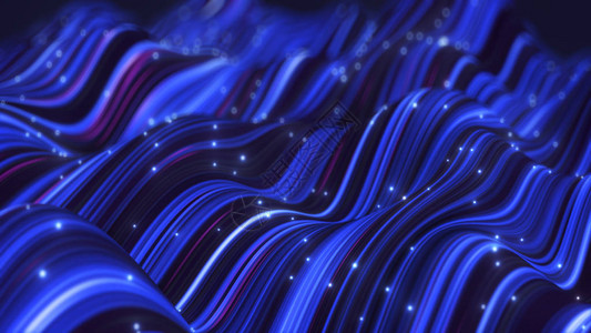 光亮4k的抽象紫蓝色荧光线图片