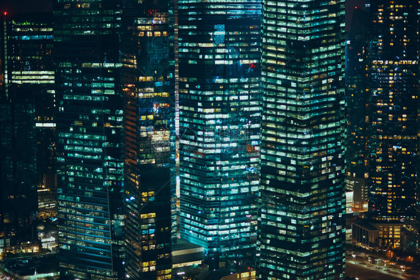 抽象夜摩天大楼背景图片