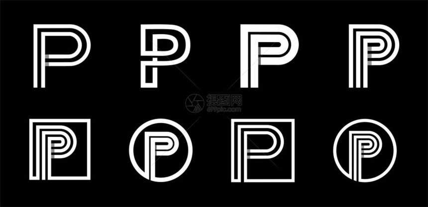 P用于单字标志徽章首字母缩写等的图片