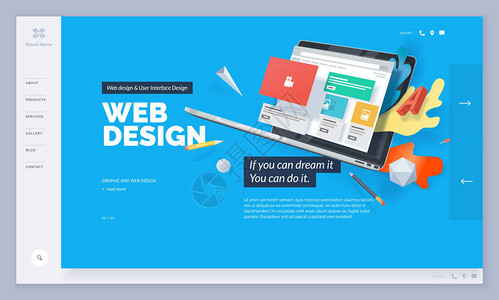 网站设计用于网站和移动网站设计和开发的矢量插图模板创意概念背景图片