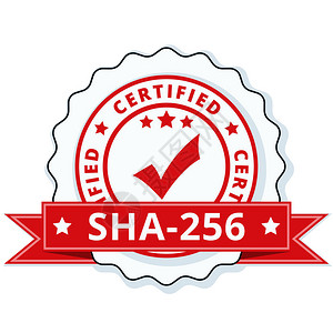 SHA256注册的贴有红丝带矢量插图片