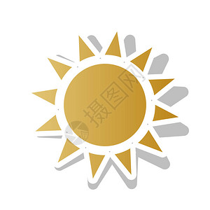 太阳符号示意图向量金梯度图标背景图片