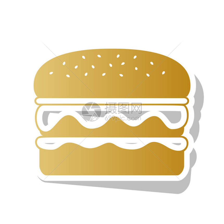 汉堡简单的标志向量渐变图标图片
