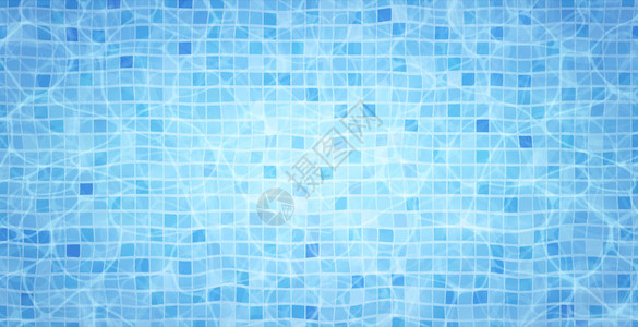 游泳池底部焦散波纹和流动与波浪背景夏季背景水面纹理俯视图片