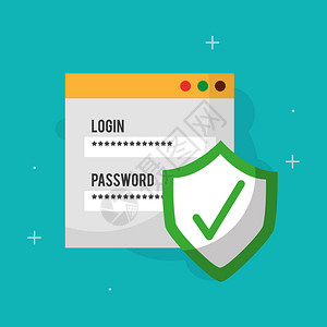 网络安全加密登录密码保护屏检查插画