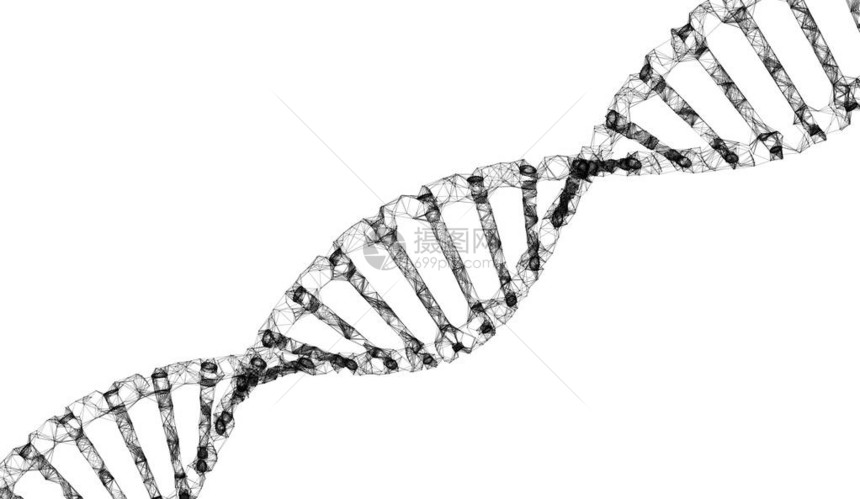白底保健医药和技术概念中的DNA异螺旋模型图片