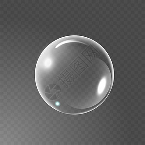 带有光和阴影的透明大玻璃球现实肥皂泡背景图片