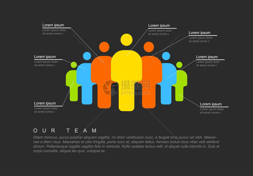 用于公司概况或等级体系的人群团队信息图模板图片