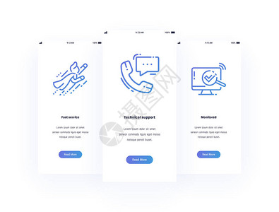 快速服务技术支持带有强烈隐喻的监控垂直卡片网站设计模图片