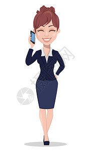 女商人卡通人物身穿办公室风格的漂亮商业妇女图片