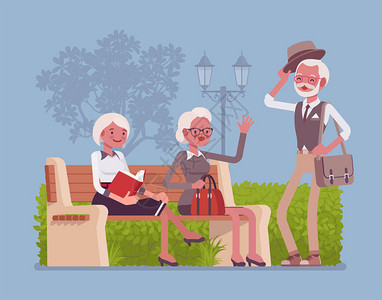 退休老人享受健康的生活方式和积极的人生观高清图片