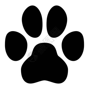 宠物爪符号简单的黑狗图片