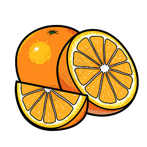 橙色水果矢量图背景图片