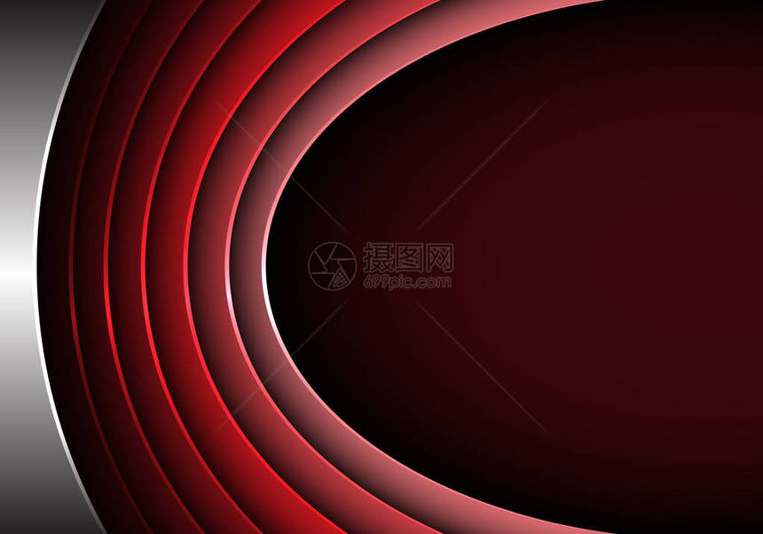红色金属曲线摘要与空白间设计重叠图片