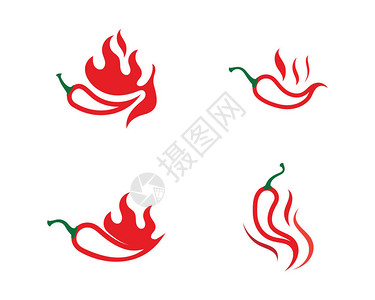 红热天然辣椒图标模板矢量插图图片