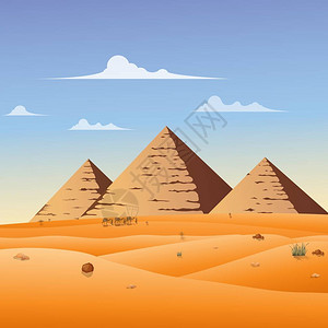 在沙漠中骑着骆驼大篷车穿过的背景图片