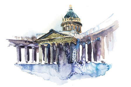 圣彼得堡的喀山大教堂俄罗斯我们夫人喀图片