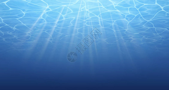 夏天水面纹理水下背景波浪效果蓝色的冥界海洋高清图片