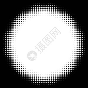 黑白圆抽象点形背景半调效果图片