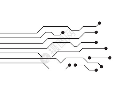 同轴电路图标志和符号矢量插画