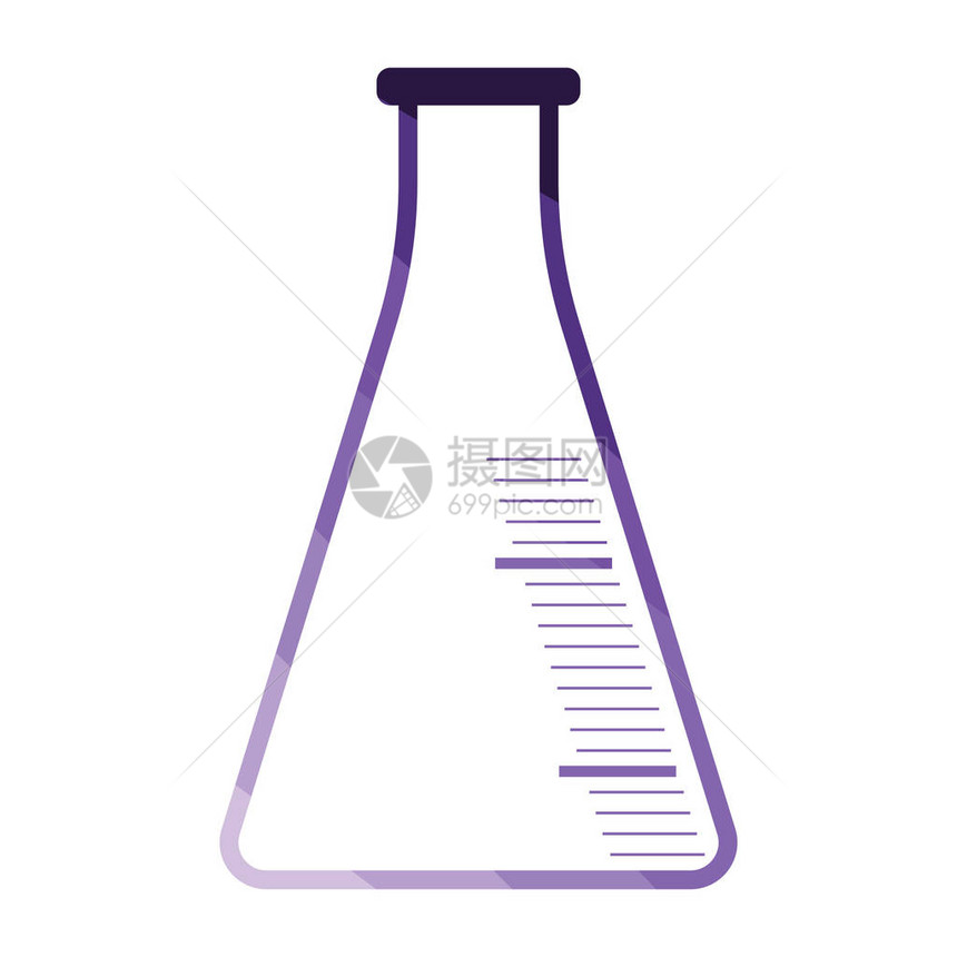 化学锥形气瓶图标平面彩色设图片