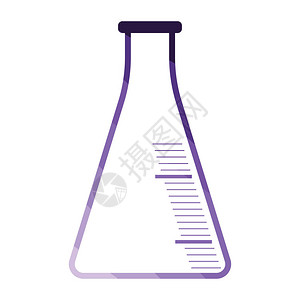 化学锥形气瓶图标平面彩色设图片