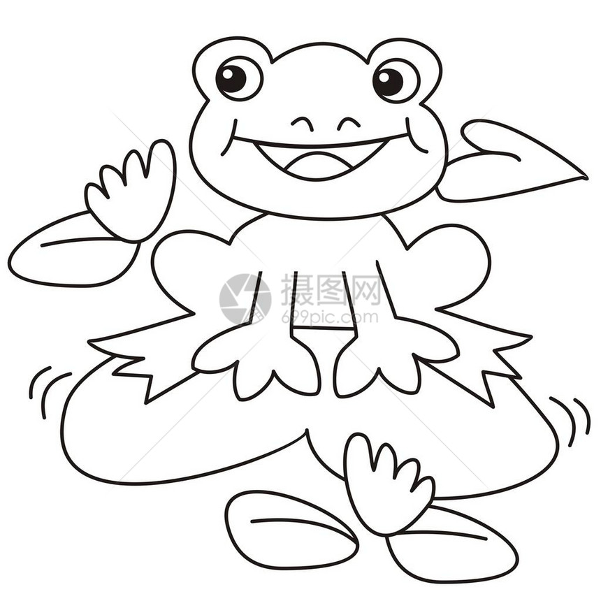 青蛙和棋盘有趣的插图矢量图片