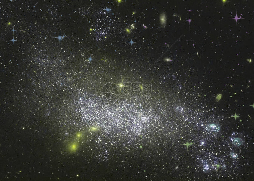 宇宙和恒星系与一组恒星的抽象表示图片