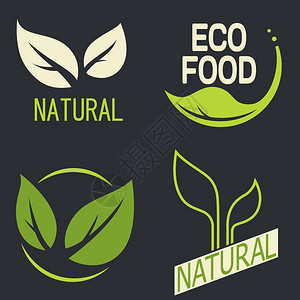 带有文本的徽标天然生态食品向量中的有机食品徽章背景图片