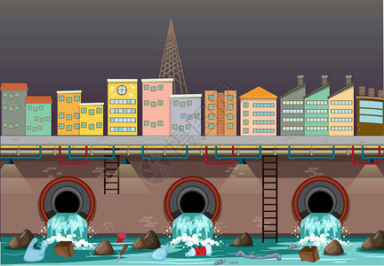 城市排水系统造成图片