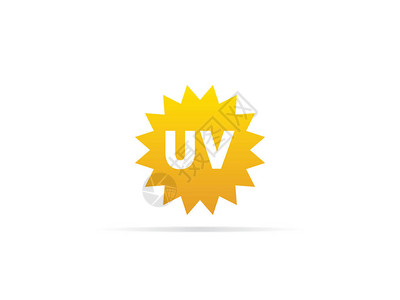 UV辐射图标紫外线和太阳标志符图片