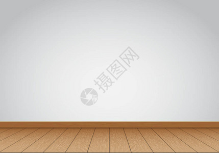 现实的灰墙空白棕色木质地板的内部图片