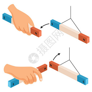 手磁铁的矢量图解图片