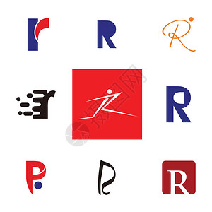 一套字母标识设计模板要素矢量字母R徽图片
