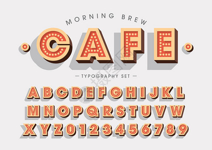 咖啡馆抽象字母矢量图图片