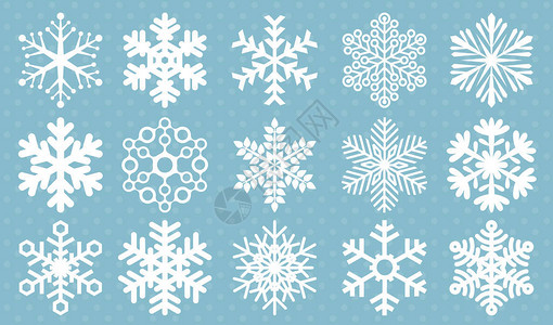 平板设计雪花矢量图标圣诞节和新图片