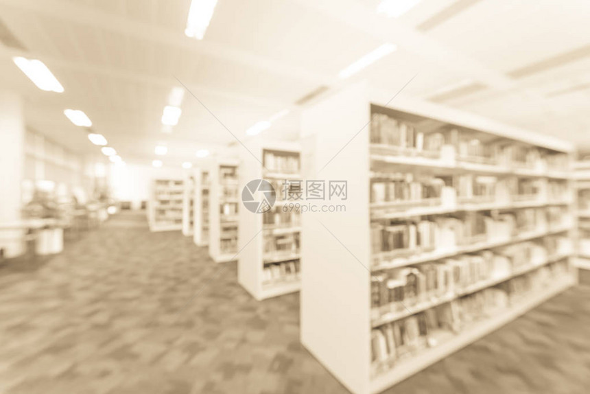 公共图书馆内部的抽象背景模糊图片