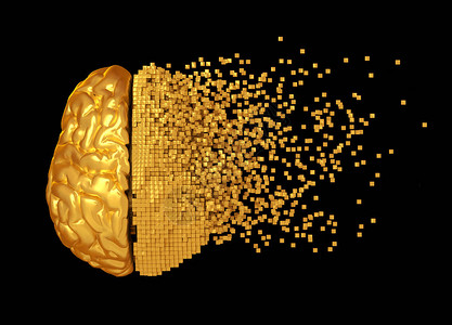 黑色背景的黄金数字大脑消化3图片