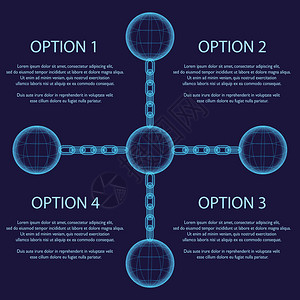 深蓝背景带链条和球以及样本文字图片