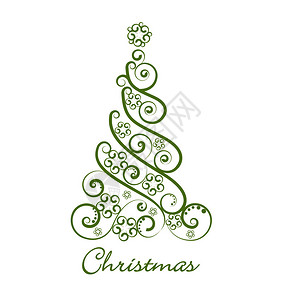 节日绿色圣诞树图标设计插图图片