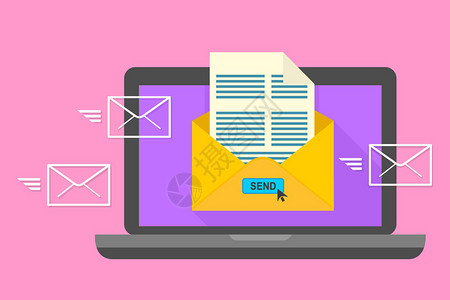 电子邮件电子邮件营销互联网广告和数字营销的概念背景图片