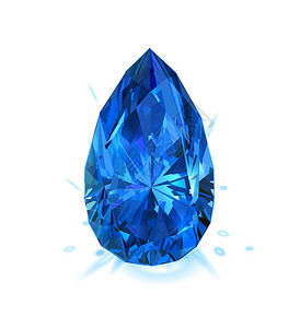 白色背景上的美丽的蓝宝石蓝宝石图片