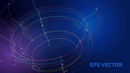 技术背景抽象的数字插图矢量连接概念电子圆形设计现图片