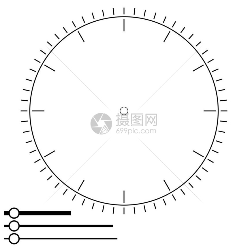 钟面圆形为男士设计用于测量时间小时分钟秒针的机械电气设备的空白图片