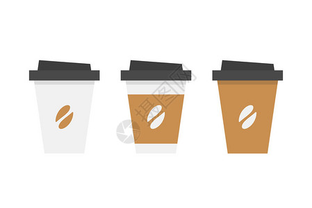 玛奇朵塑料咖啡杯平板风格插画