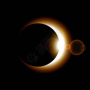 黑暗背景下的日食阶段矢量插图图片
