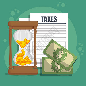 税收义务和经济图标矢量插图设计图片