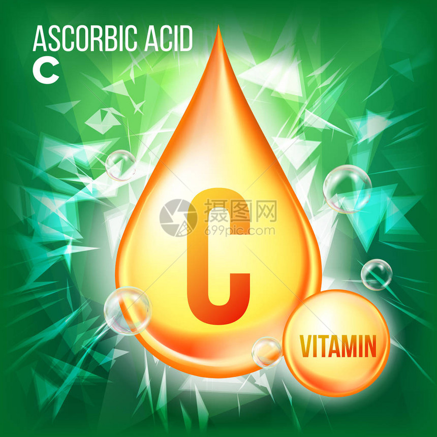 维生素C抗坏血酸载体有机维生素金滴图标药液图片