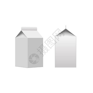 牛奶或果汁盒包装箱白空图片